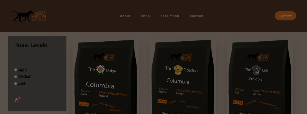 breeders brew shopping page screen shot