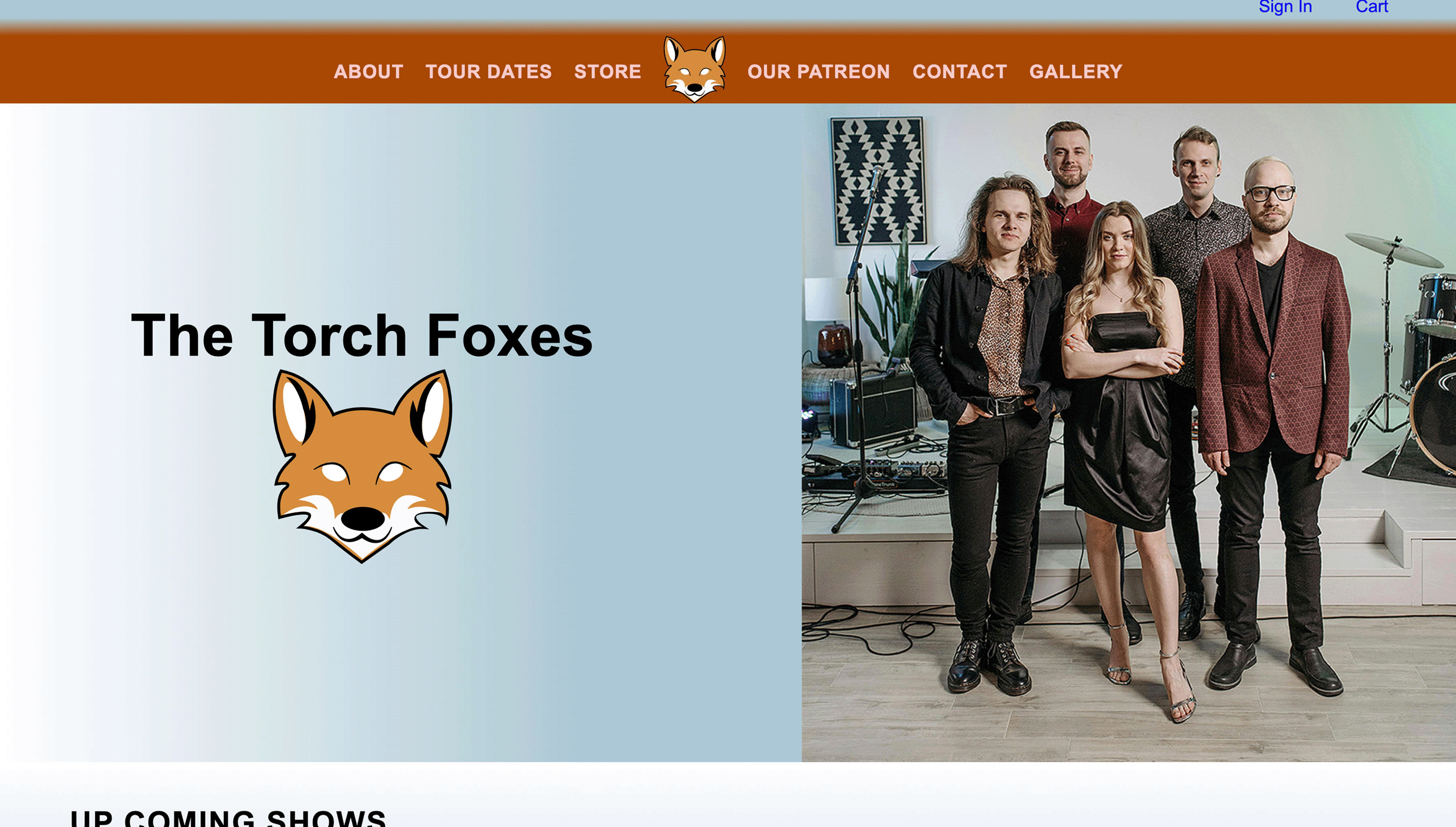 the torch foxes home page screen shot